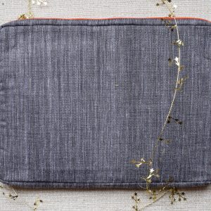 Handmade Black Orange Laptop Sleeve MacBook Case